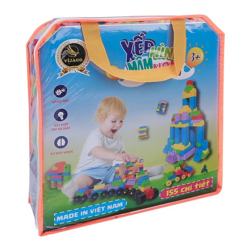 Túi đồ chơi xếp hình 155 chi tiết VJG.364 cho bé trên 3 tuổi
