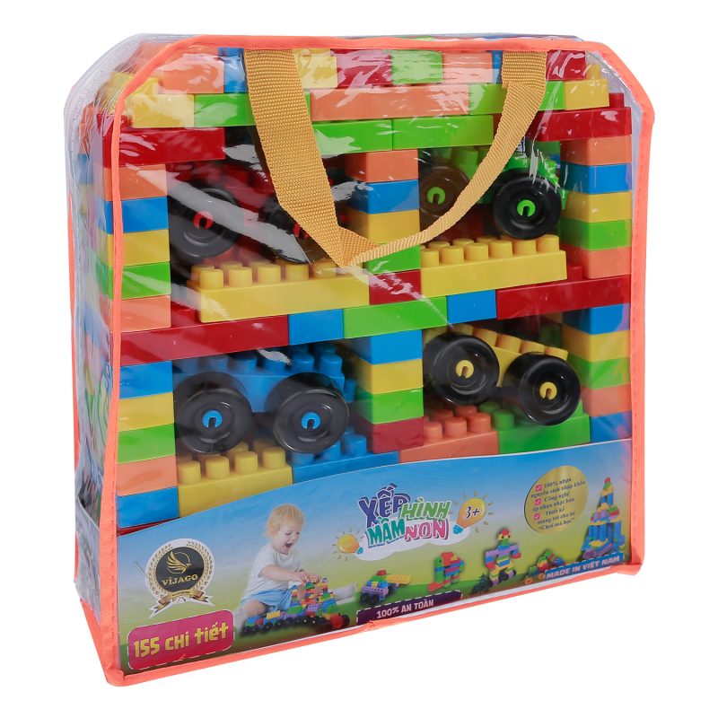 Túi đồ chơi xếp hình 155 chi tiết VJG.364 cho bé trên 3 tuổi